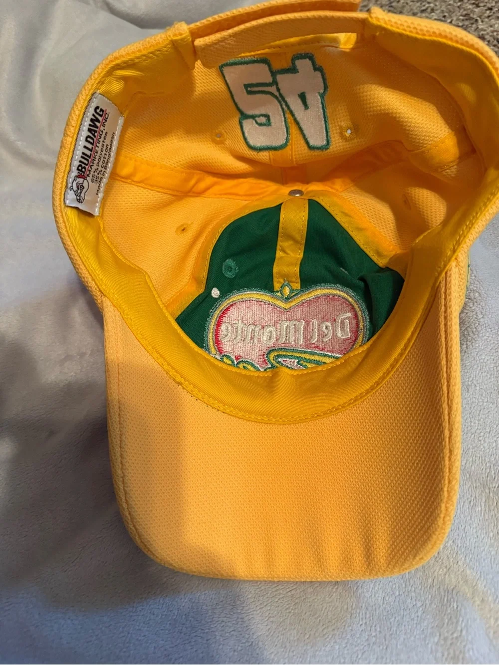 Del Monte Racing green and yellow embroidered adjustable size hat